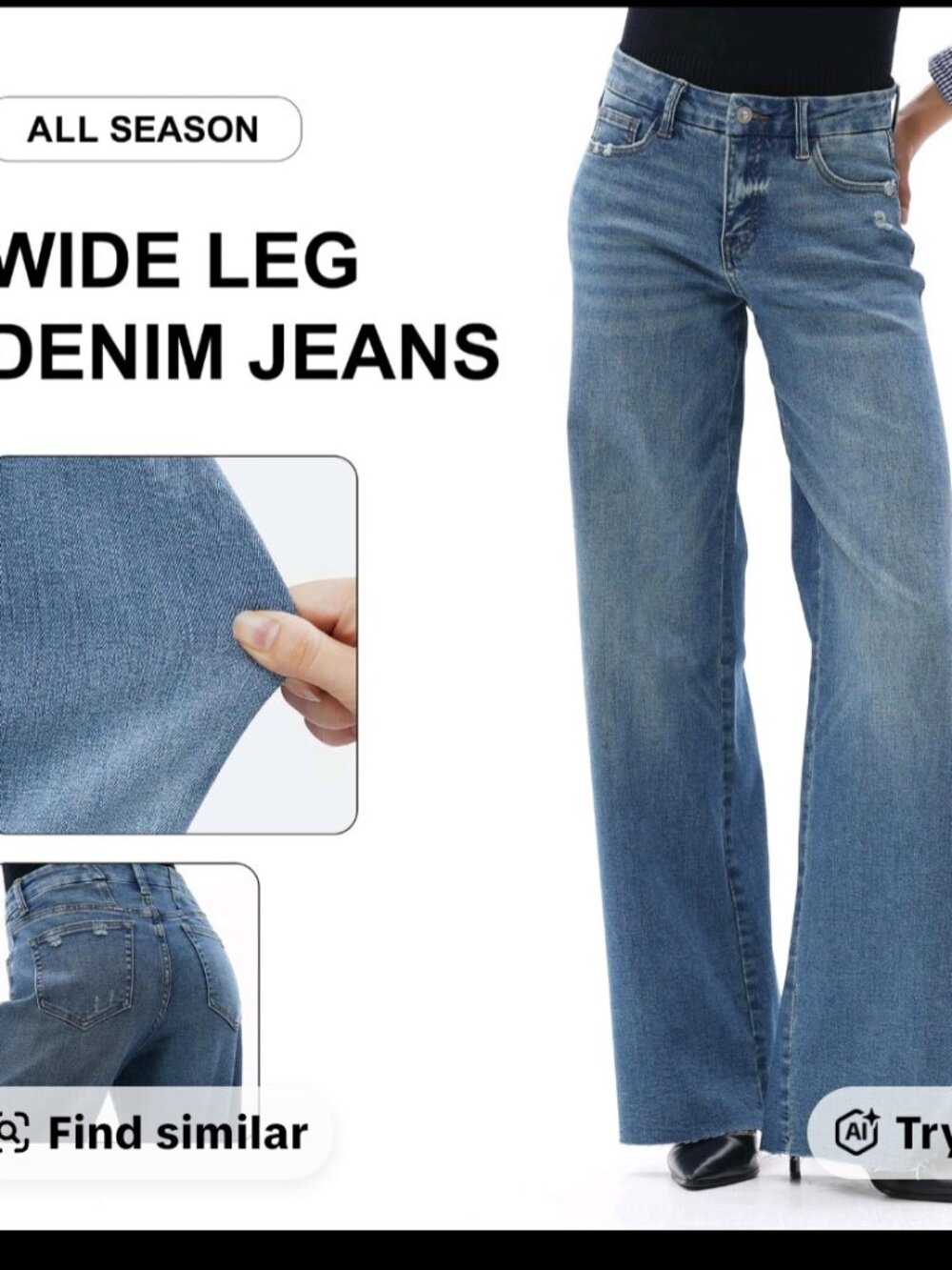 Womens Oneso Mid Rise Wide Leg Jeans size 29